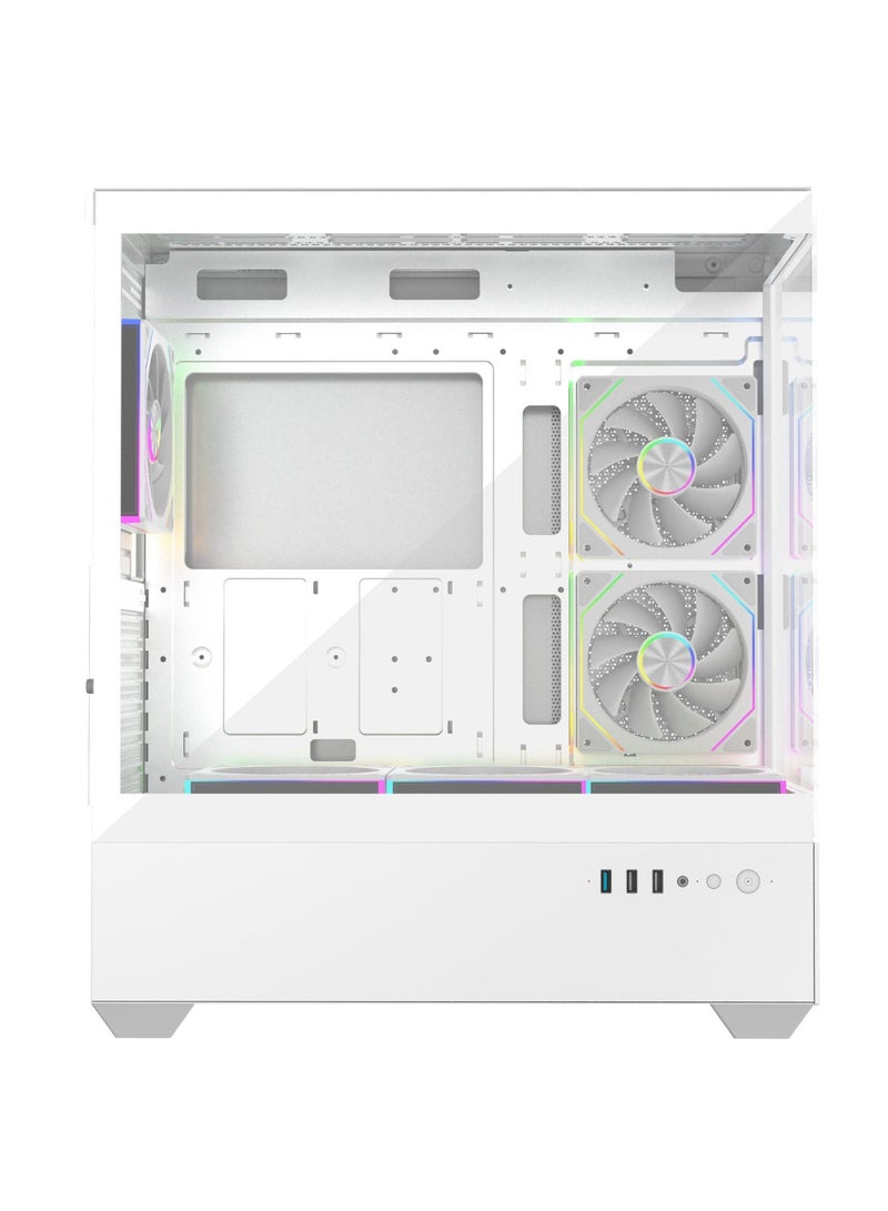 Spear Pc SPEAR Turm 6E Gaming Case White Full Tower PC Case – ATX/ITX/M-ATX Support, 400MM GPU Length, 6 ARGB Fans Included, USB 3.0, 10-Port ARGB Hub, 360MM Radiator Support - Image 2